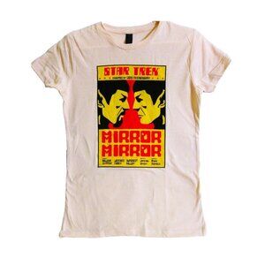 Loot Crate Star Trek Spock Mirror Mirror Movie Poster Cream T-Shirt. Size M. 38"